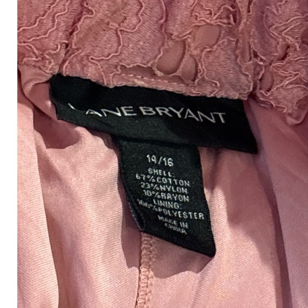 LANE BRYANT ROSE PINK LACE HIGH WAISTED WIDE LEG CULOTTE PANTS - Picture 5 of 5